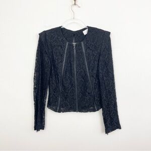 Alexis Black Lace Zip Moto Jacket